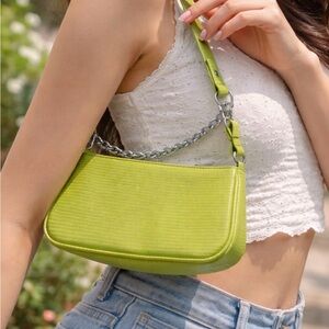 Urban Outfitters Lime Green Shoulder Bag with Silver Chain